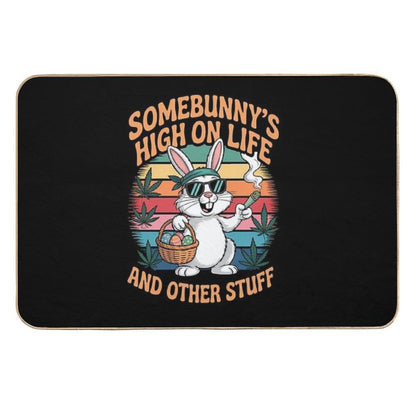 Happy 420 Easter Smoking Weed Funny Some Bunny's High  Absorbent Bath Mat