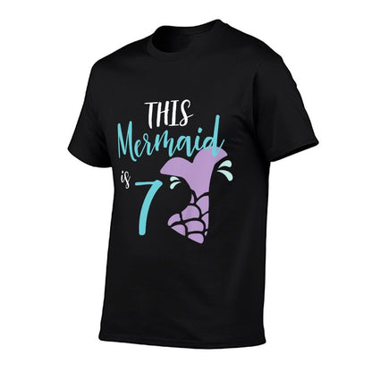 Kids Birthday Girl Mermaid, Seven Year Old Birthday Gift Comfortable T-Shirt