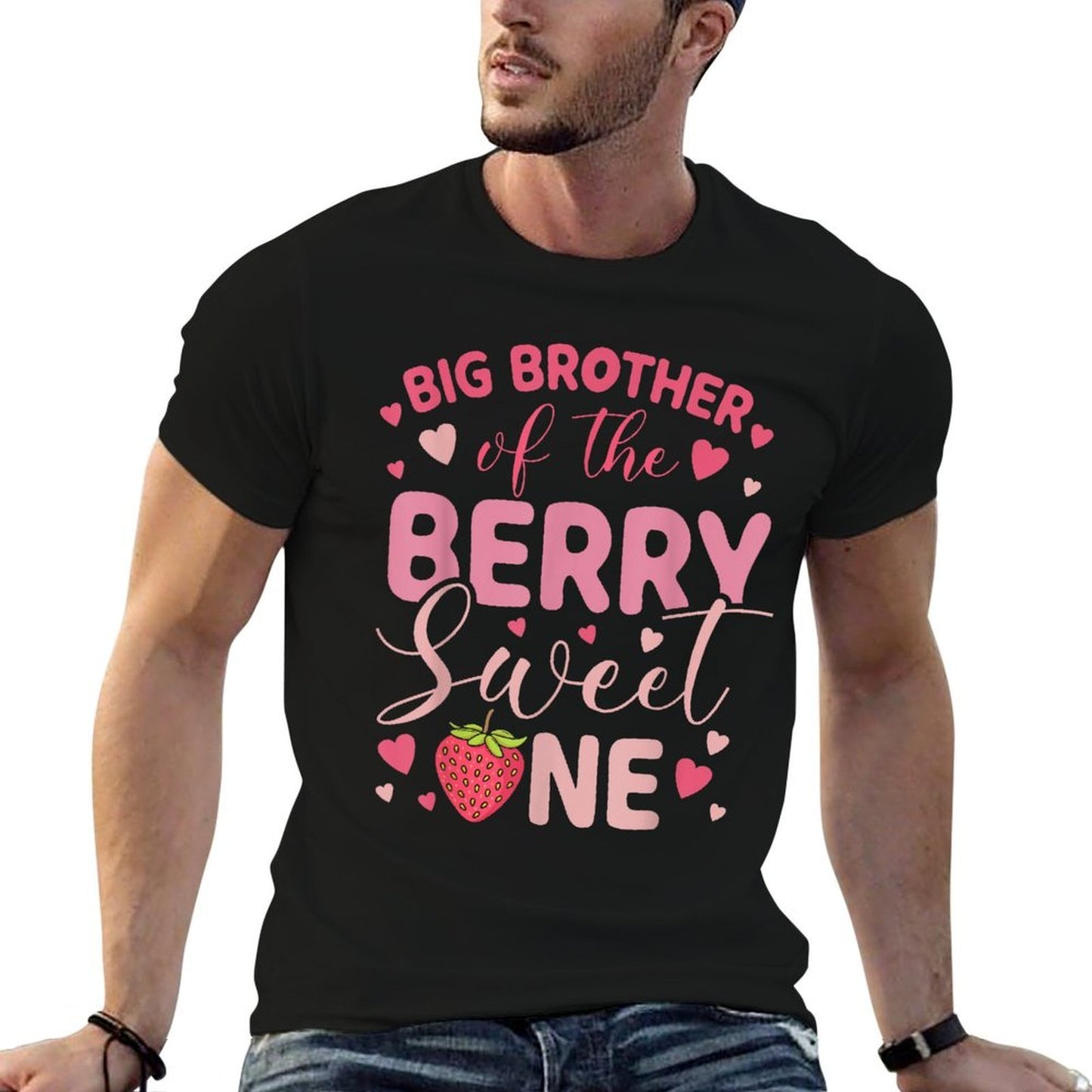 Big Brother Of The Berry Sweet One Strawberry First Birthday  Moisture-wicking T-Shirt
