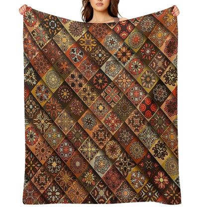 Boho Aesthetic #11 Bohemian Pattern Illustration Premium Design Comfort Throw Blanket