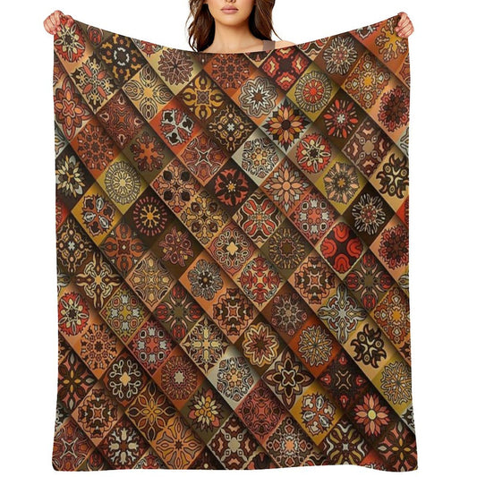 Boho Aesthetic #11 Bohemian Pattern Illustration Premium Design Comfort Throw Blanket