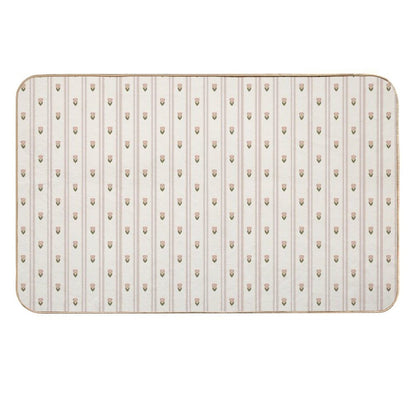 Grandma's Cottage Pink Tulips Wallpaper Pattern  Non-Slip Bath Mat