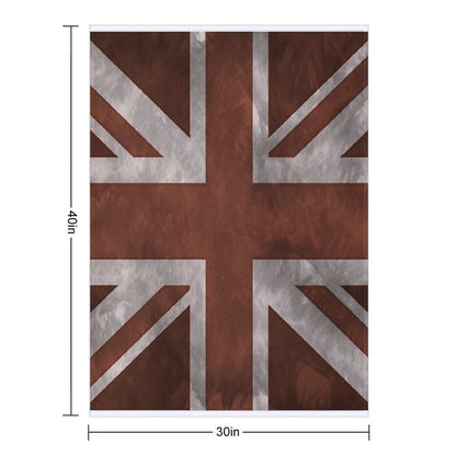 Red Distressed Union Jack Sustainable Throw Blanket