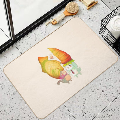 Taiyaki And Carrots  Eco-Friendly Bath Mat
