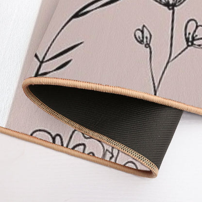 Aesthetic Simple Modern Nude Floral Design  Odorless Bath Mat