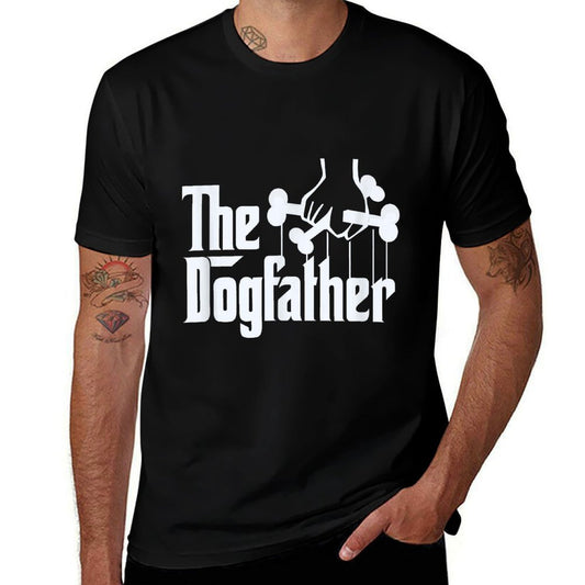 The Dogfather Dog Dad Fathers Day Gift Dog Lover  Rolled Sleeves T-Shirt
