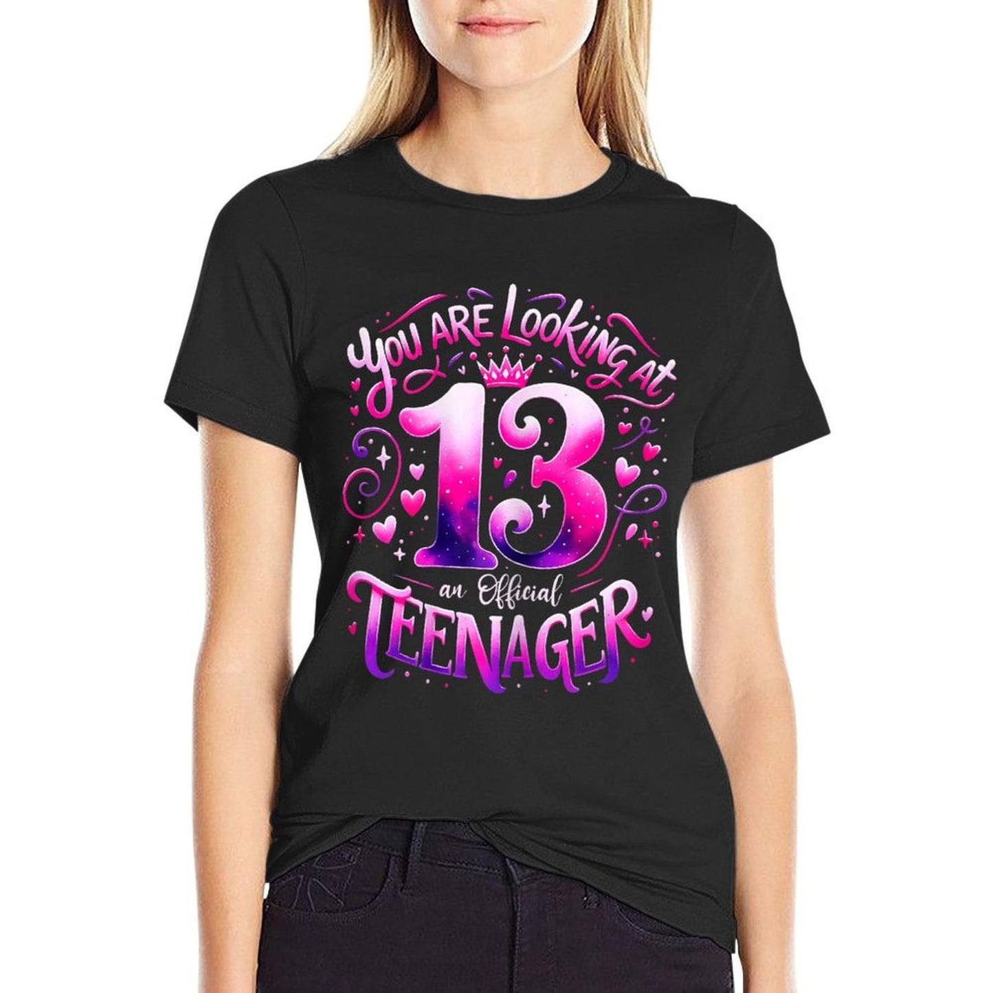 Officialnager 13th Birthday Girl Cute 13 Years Birthday  Tagless Design T-Shirt