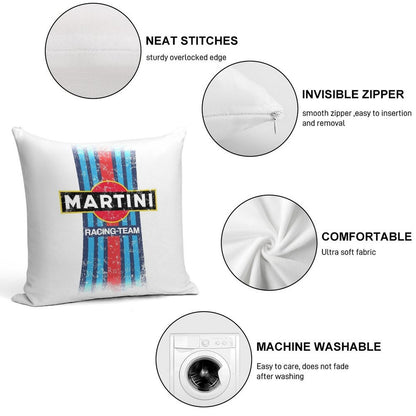 Martini Racing Retro Soft Reinforced Edging Throw Pillow