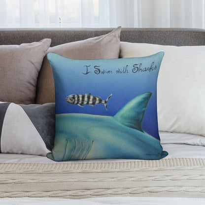 Pilot Fish I Swim with Sharks Soft High-Density Material Throw Pillow