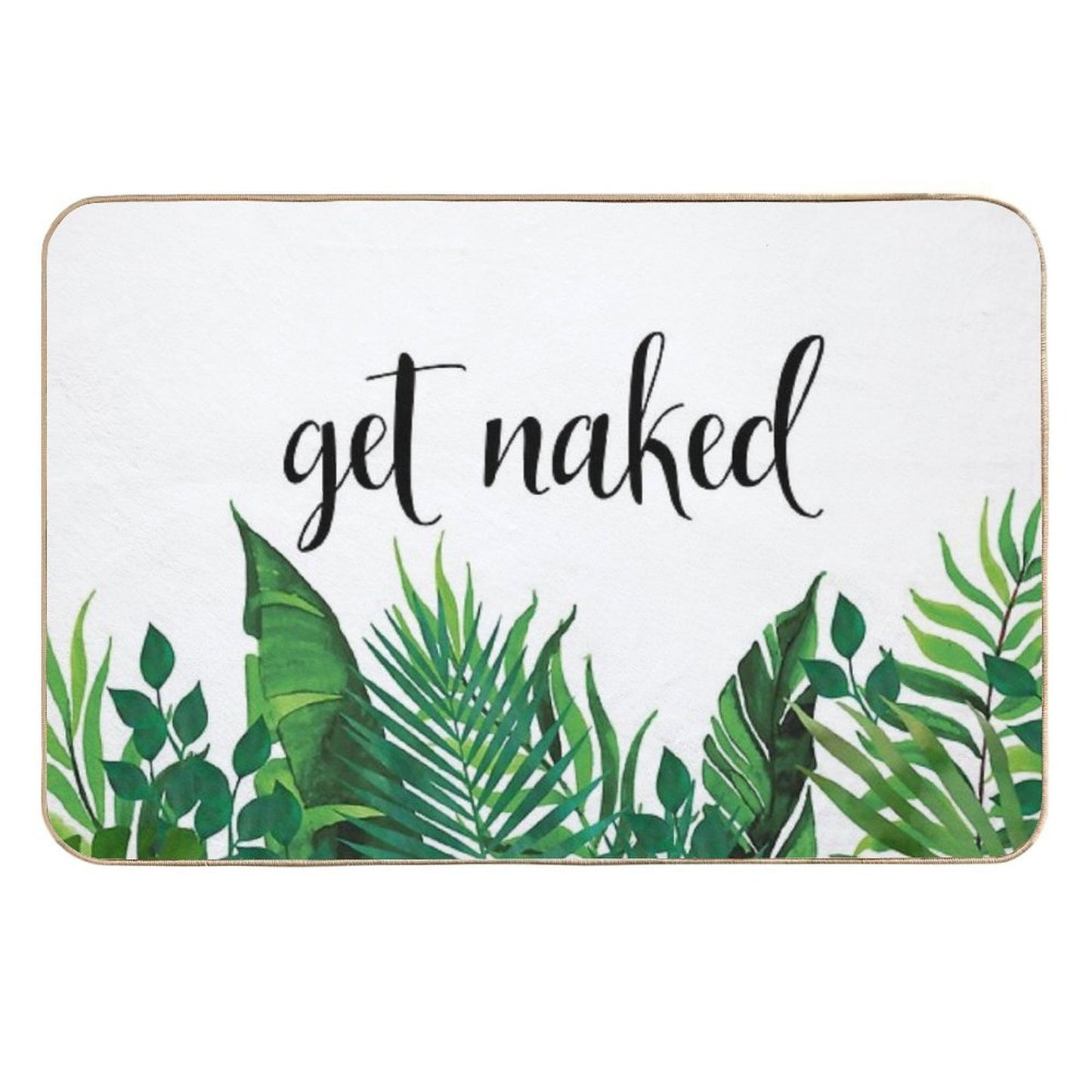 Get Naked, Tropical Jungle, Fun Bathroom Art  Slip-Resistant Bath Mat