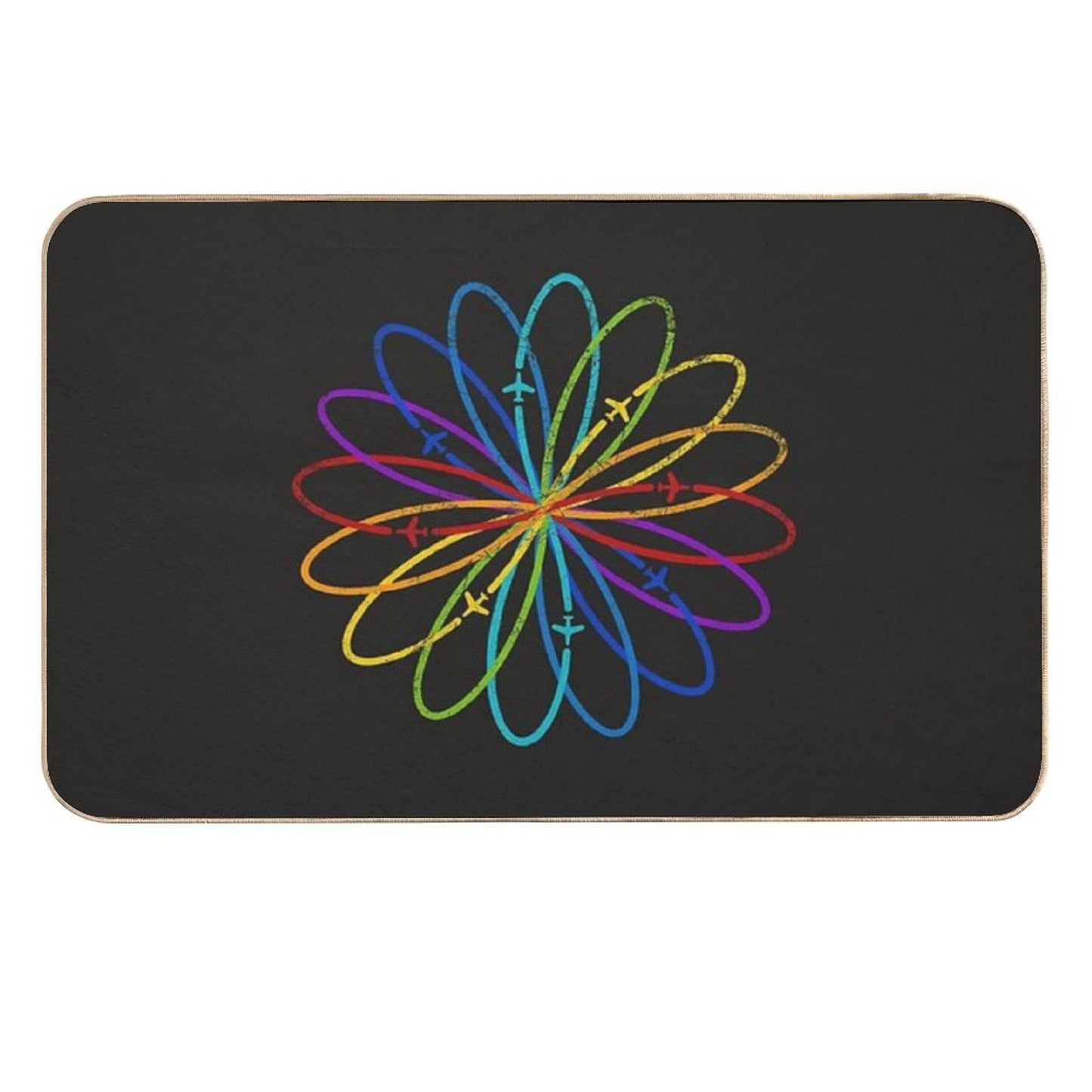 Infinite Rainbow Flower Flight  Versatile Bath Mat