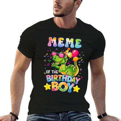Meme Of The Birthday Boy Family Matching Dinosaur Squad  Polyester Blend T-Shirt