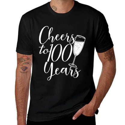 Cheers To 100 Years Anniversary For Women Her 100th Birthday  Easy-care T-Shirt