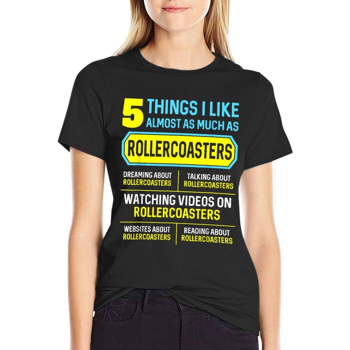 Funny Hobby Roller Coaster Gifts 5 Things for Men Women  Odor-resistant T-Shirt