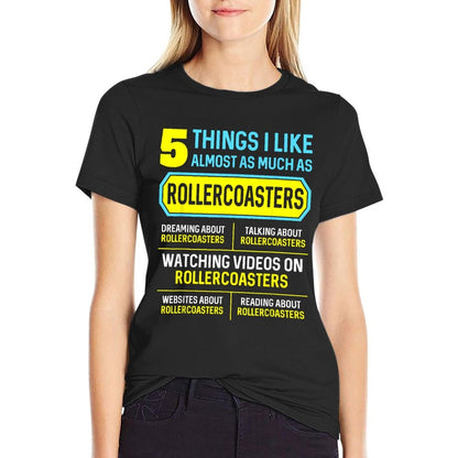 Funny Hobby Roller Coaster Gifts 5 Things for Men Women  Odor-resistant T-Shirt