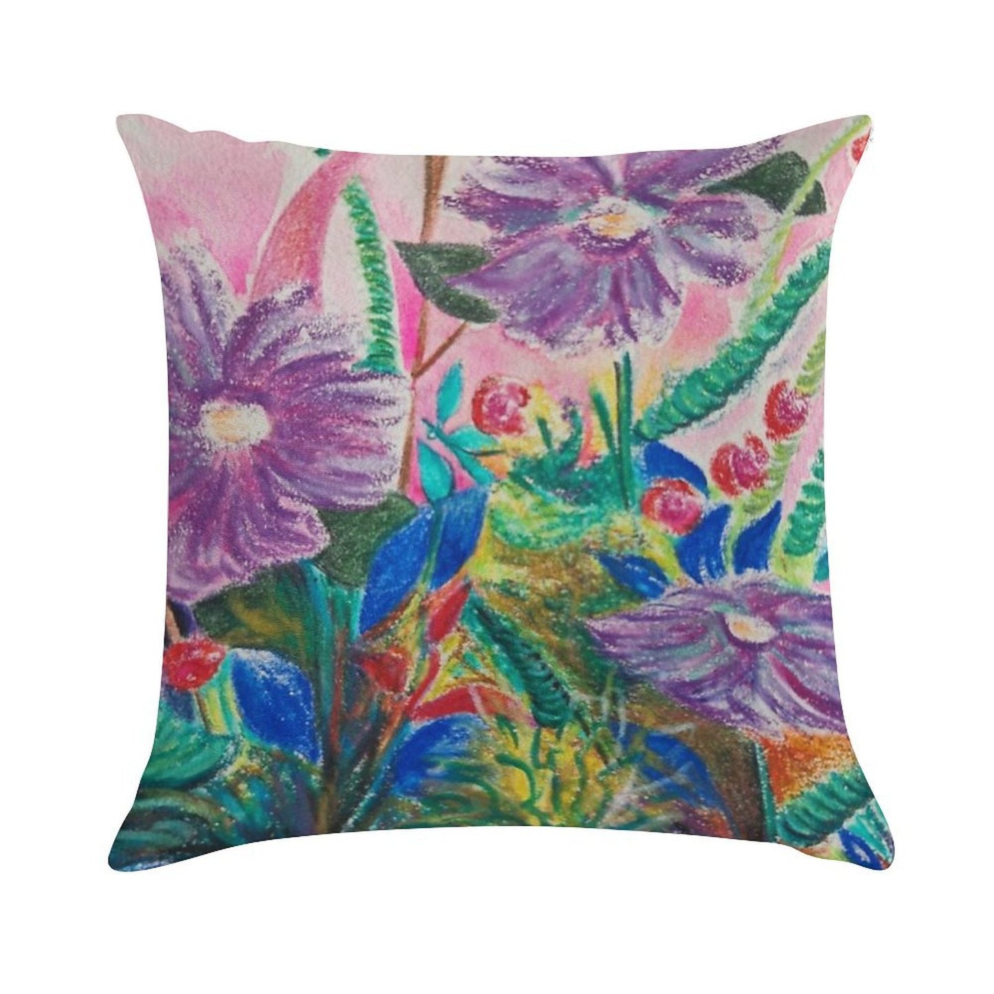 Flower Power Soft Reinforced Edging Throw Pillow