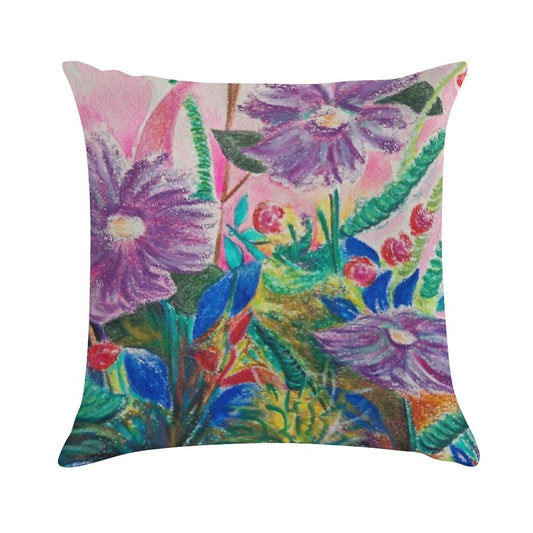 Flower Power Soft Reinforced Edging Throw Pillow