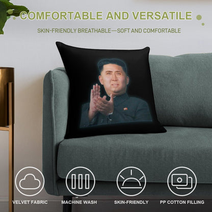 Nicolas Cage Supreme Leader - Nicholas Cage - Nick Cage - Nic Cage Soft Easy Maintenance Throw Pillow