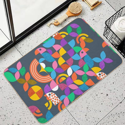 Geometry in Nature- Find The Avians  Odorless Bath Mat