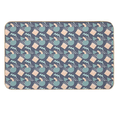A Take on Modern Art with Triangles, Circles, Squares And Dots  Rapid-Drying Bath Mat