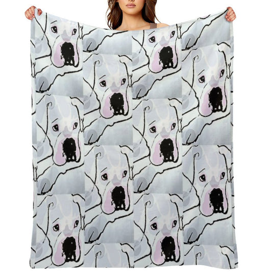 Pearl White, White Boxer Love Collection Durable Throw Blanket