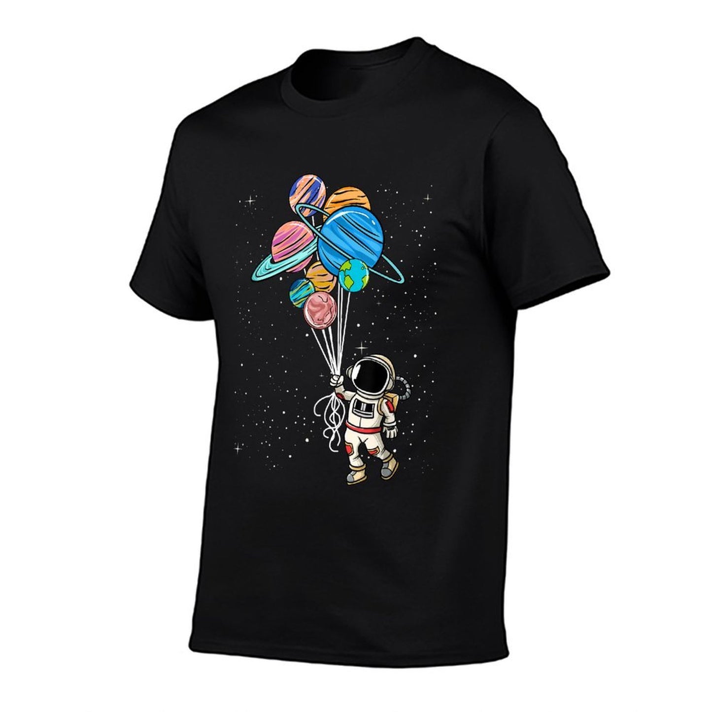 Astronaut Holding Planet Balloons Tshirt BoysGirls STEM Kids  Moisture-wicking T-Shirt