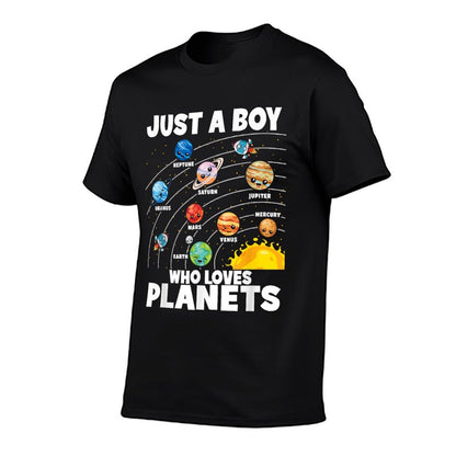 Just A Boy Who Loves Planets Solar System Astronomy Space  Vintage-inspired T-Shirt