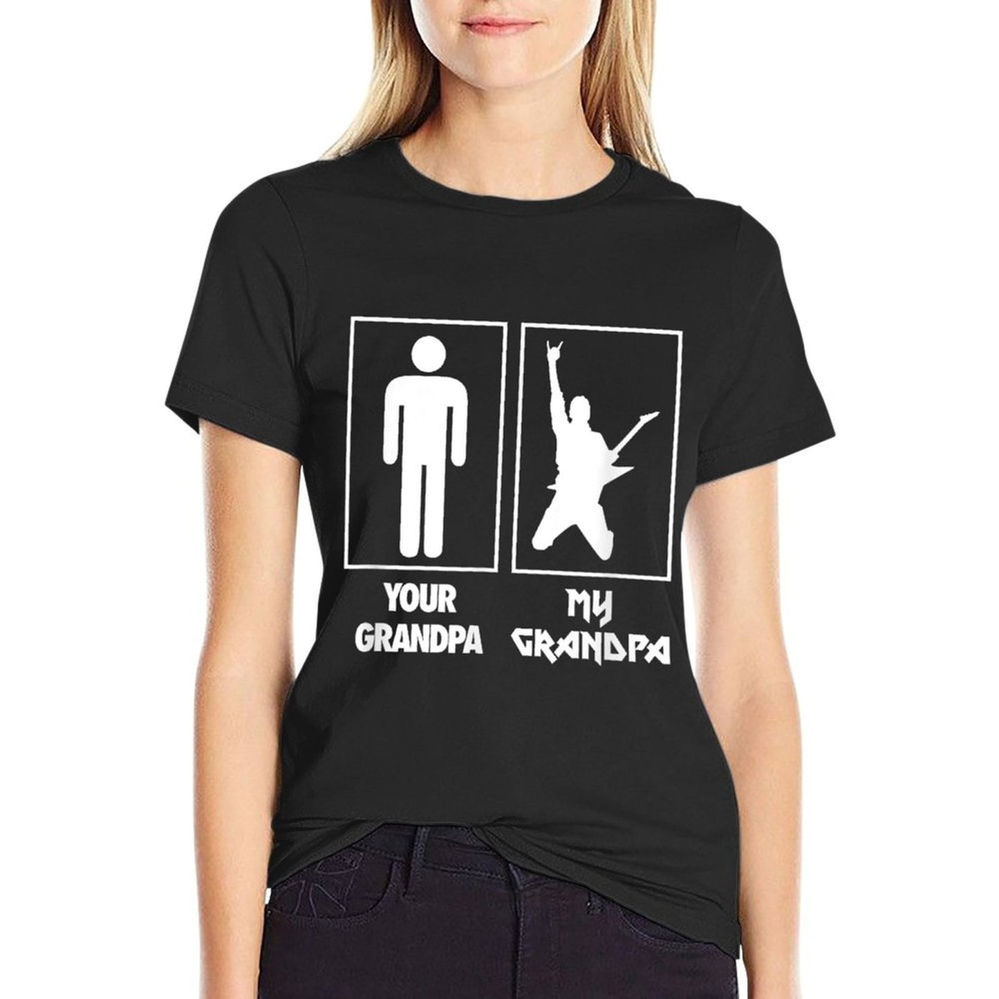 Your Grandpa My Grandpa Guitar Rock N Roll Music Band  Graphic-printed T-Shirt