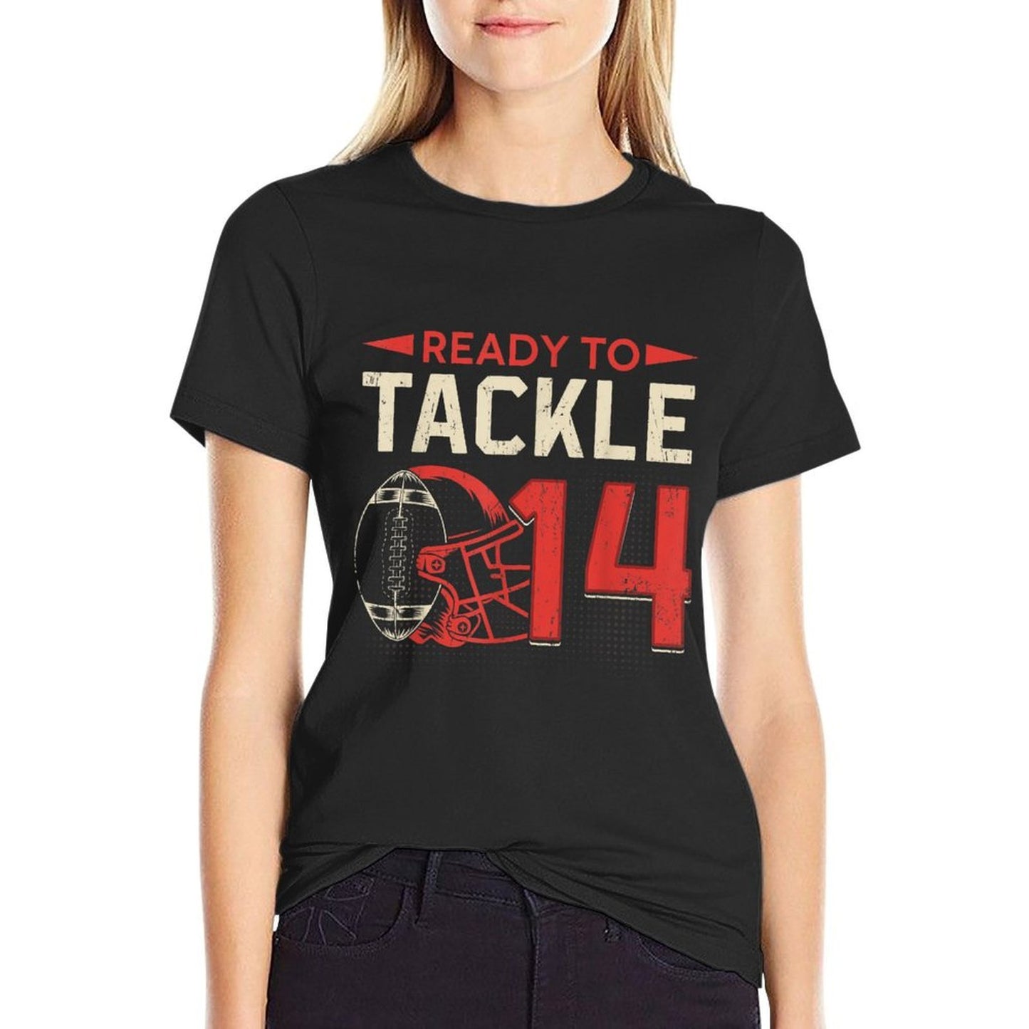 Ready To Tackle 14 American Football It's My 14th Birthday  Eco-friendly Material T-Shirt