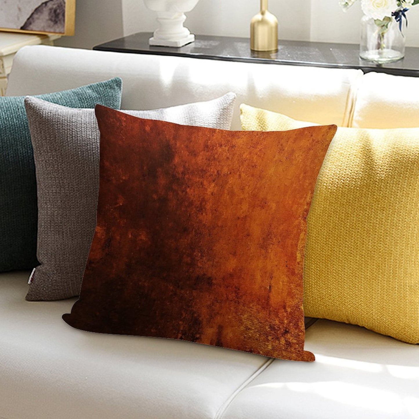 Copper Plate Soft Gift Ready Throw Pillow