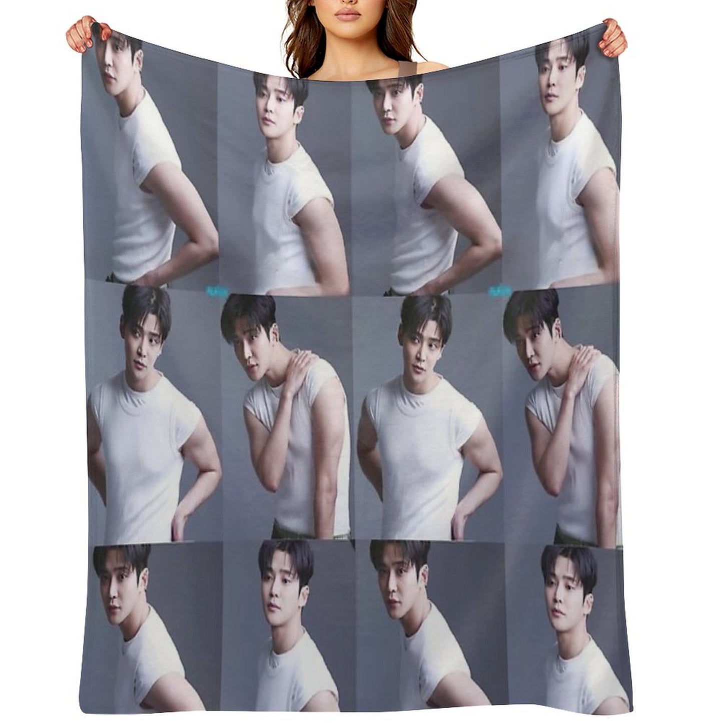 Rowoon Collage Travel-friendly Throw Blanket