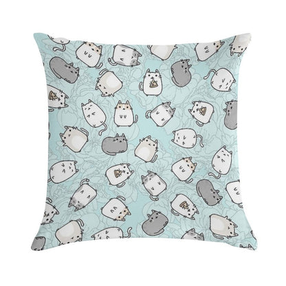Cute Kawaii Cats Cat Pattern Soft Anti-Pilling Throw Pillow