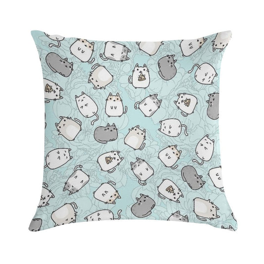 Cute Kawaii Cats Cat Pattern Soft Anti-Pilling Throw Pillow