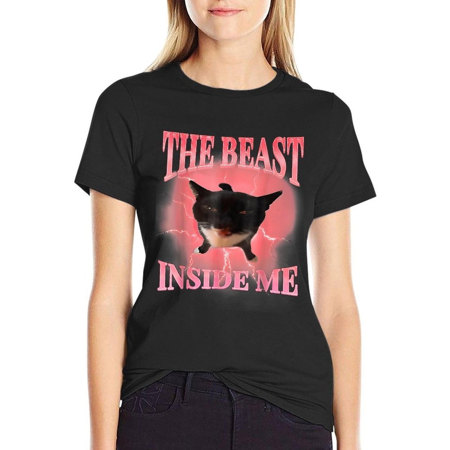Funny Cats Humor The Beast Inside Me Cute Silly Cat Meme  Affordable Price T-Shirt