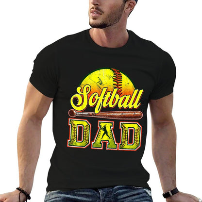 Retro Softball Dad Game Day Dad Fathers Day  Moisture-wicking T-Shirt