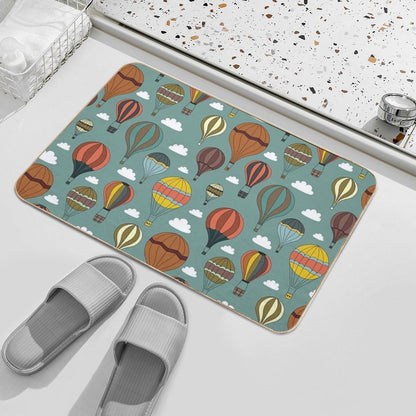 Vintage Hot Air Balloons  Long-Lasting Bath Mat