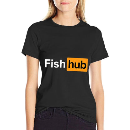 Fish Hub Fishing Tshirt Ocean Lake Fisherman  Stretchy T-Shirt