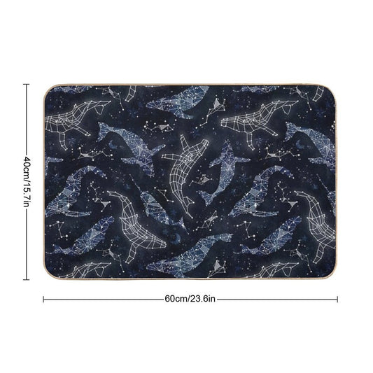 Whale Constellations  Fade-Resistant Bath Mat