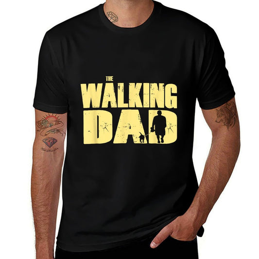 Mabanda Superificz The Walking DAD Mens Dog Walking - Black, Small  Relaxed-fit T-Shirt