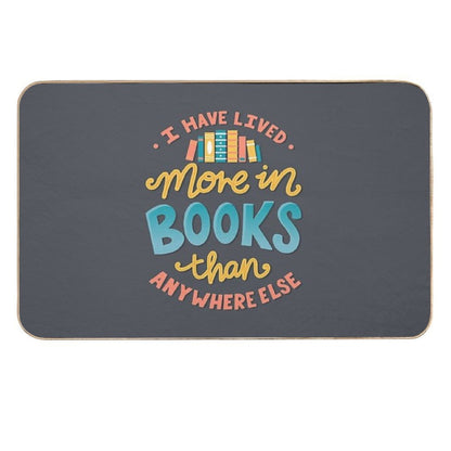 Live In Books - Bookish Quote  Eco-Friendly Bath Mat