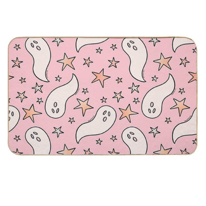 Pastel Ghost Print in Pinkp  Anti-Trip Bath Mat