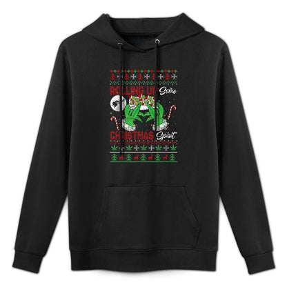 Rolling Up Some Xmas Spirit Funny Santa Smoker Sweater Breathable Fabric Hoodie