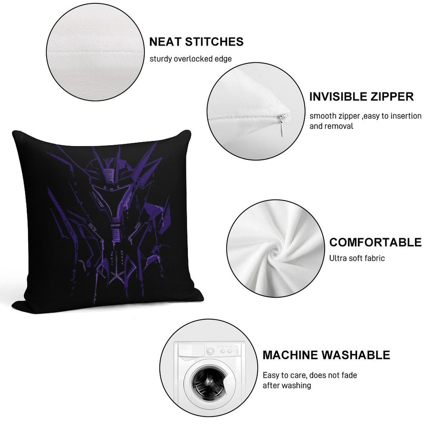 TFP Soundwave Soft Fade-Resistant Throw Pillow