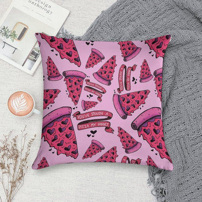 You've Stolen A PIZZA My Heart Soft Short Plush Fabric Throw Pillow