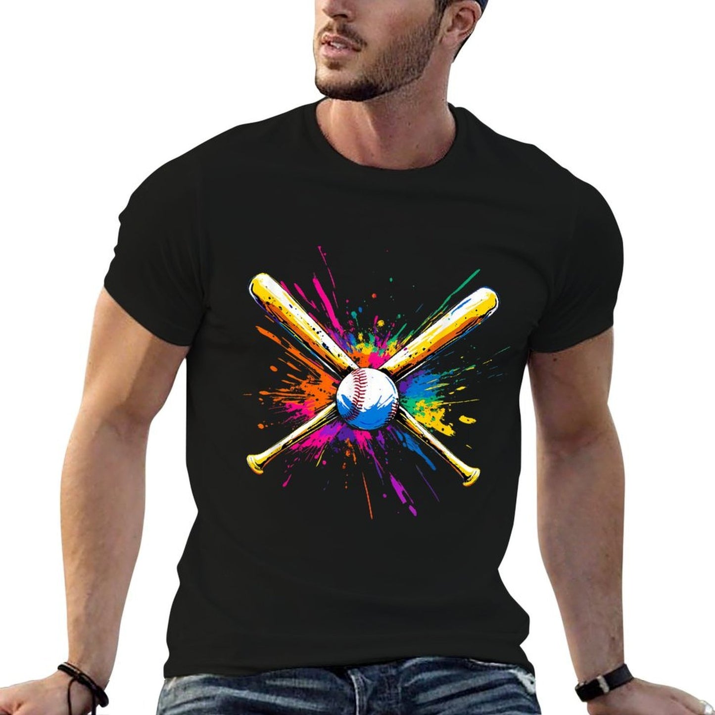 Colorful Baseball  Polyester Blend T-Shirt