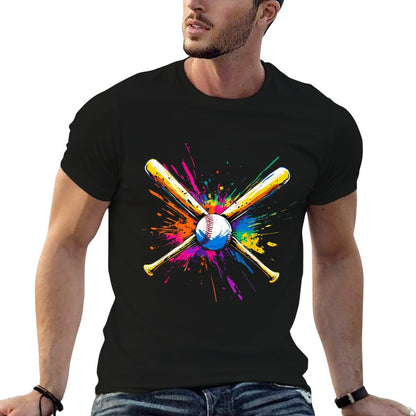Colorful Baseball  Polyester Blend T-Shirt