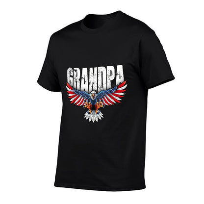 Grandpa Vintage USA Bald Eagle Patriotic 4th of July  Stretchy T-Shirt