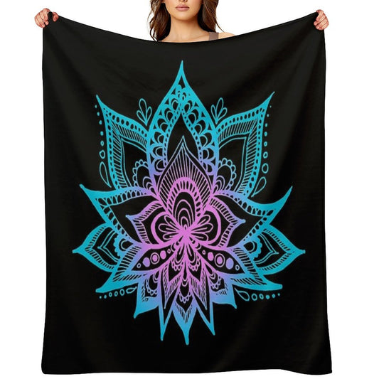 Pastel Vibes Lotus Flower Lightweight Throw Blanket