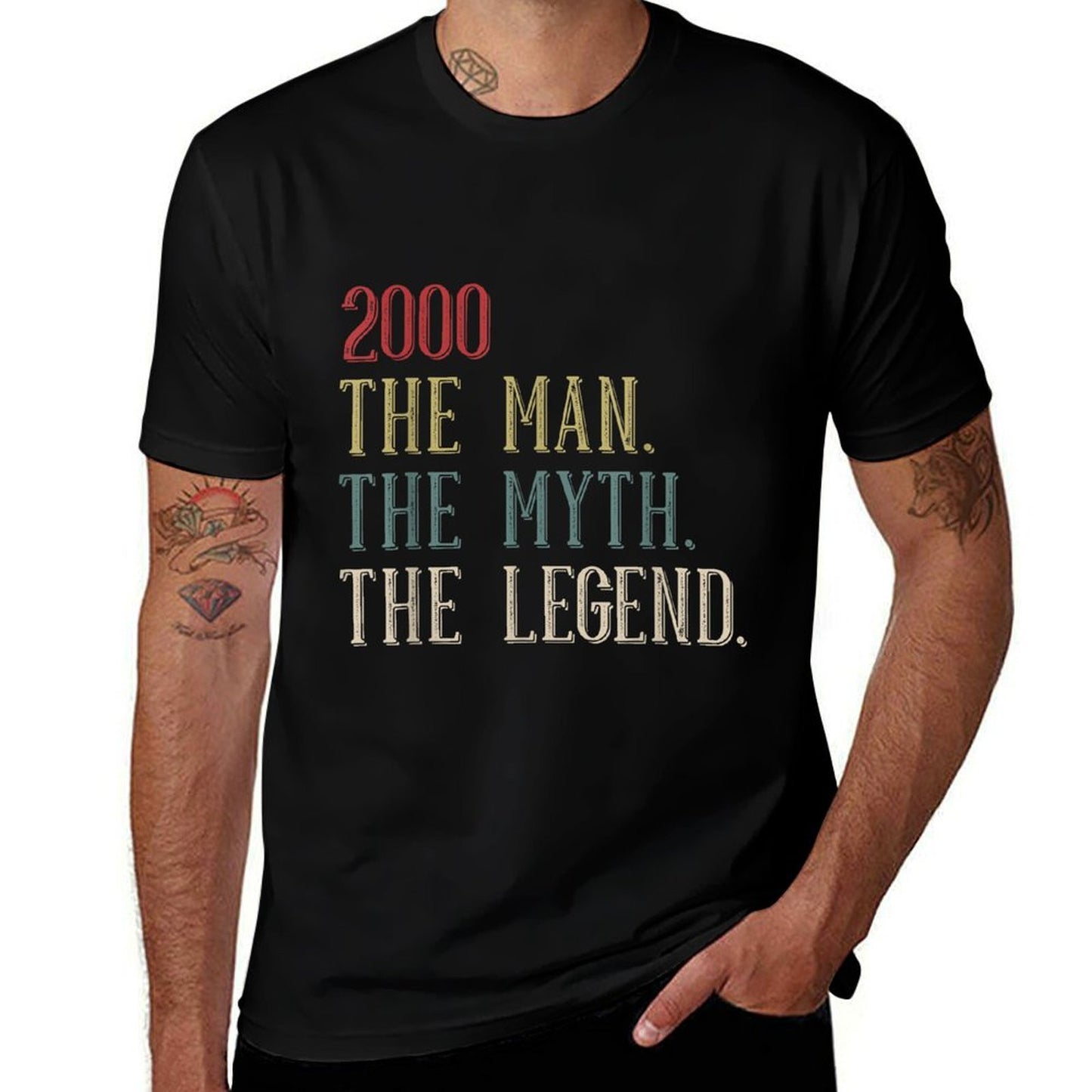 Cool 2000 25 Year Old Bday Men Women 25th Birthday  Cotton T-Shirt
