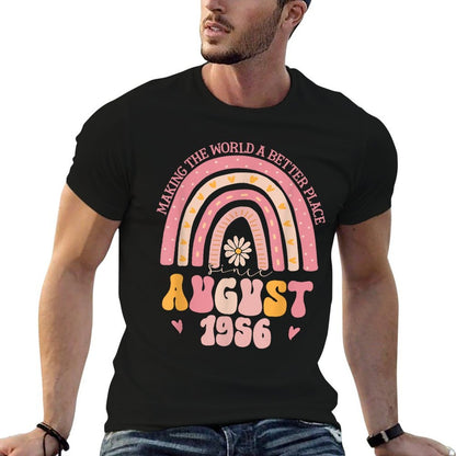 Turning 69 Retro August 1956 69th Birthday for Women  Moisture-wicking T-Shirt